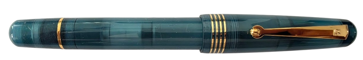Molteni Modelo M54 Plus Demonstrator Deep Blue Gold Trim Fountain Pen